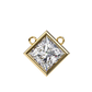 Bezel Set Princess Cut Solitaire Necklace | Floating Square Pendant