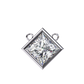 Bezel Set Princess Cut Solitaire Necklace | Floating Square Pendant