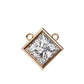 Bezel Set Princess Cut Solitaire Necklace | Floating Square Pendant