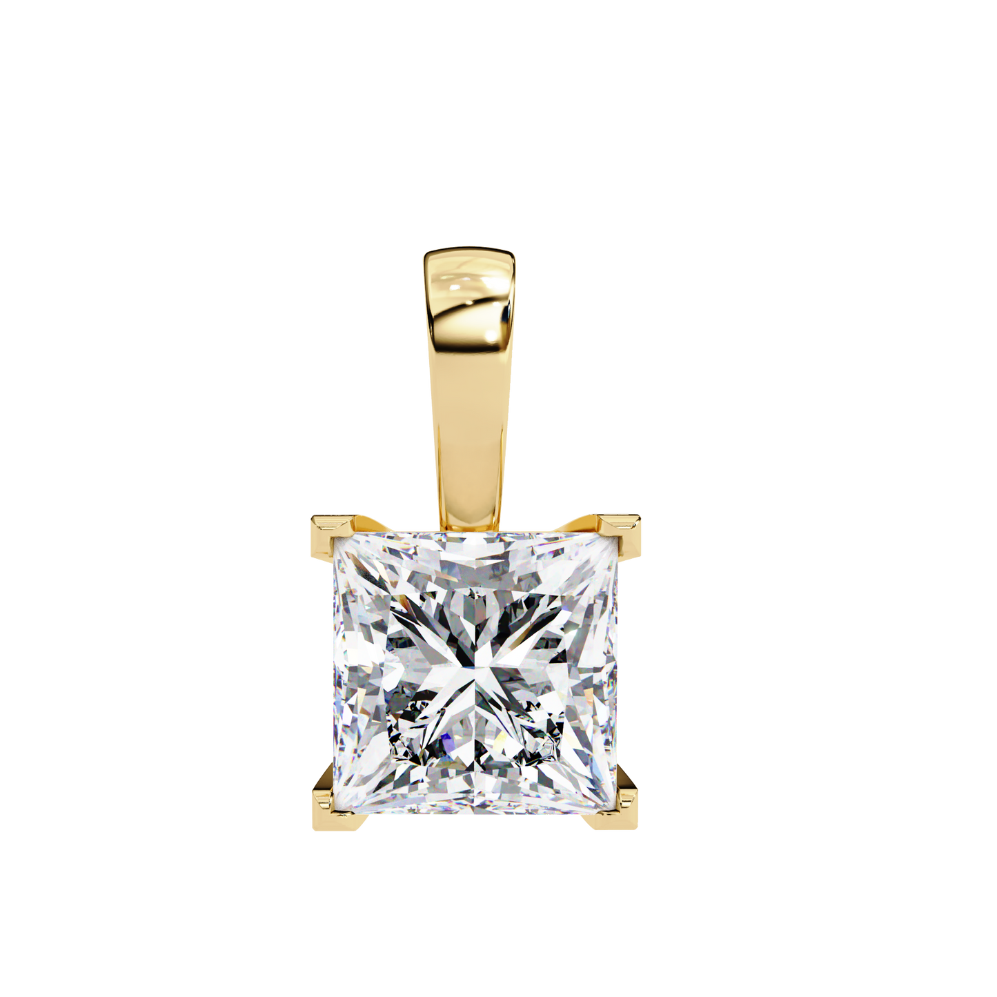 Princess Cut Diamond Solitaire Pendant
