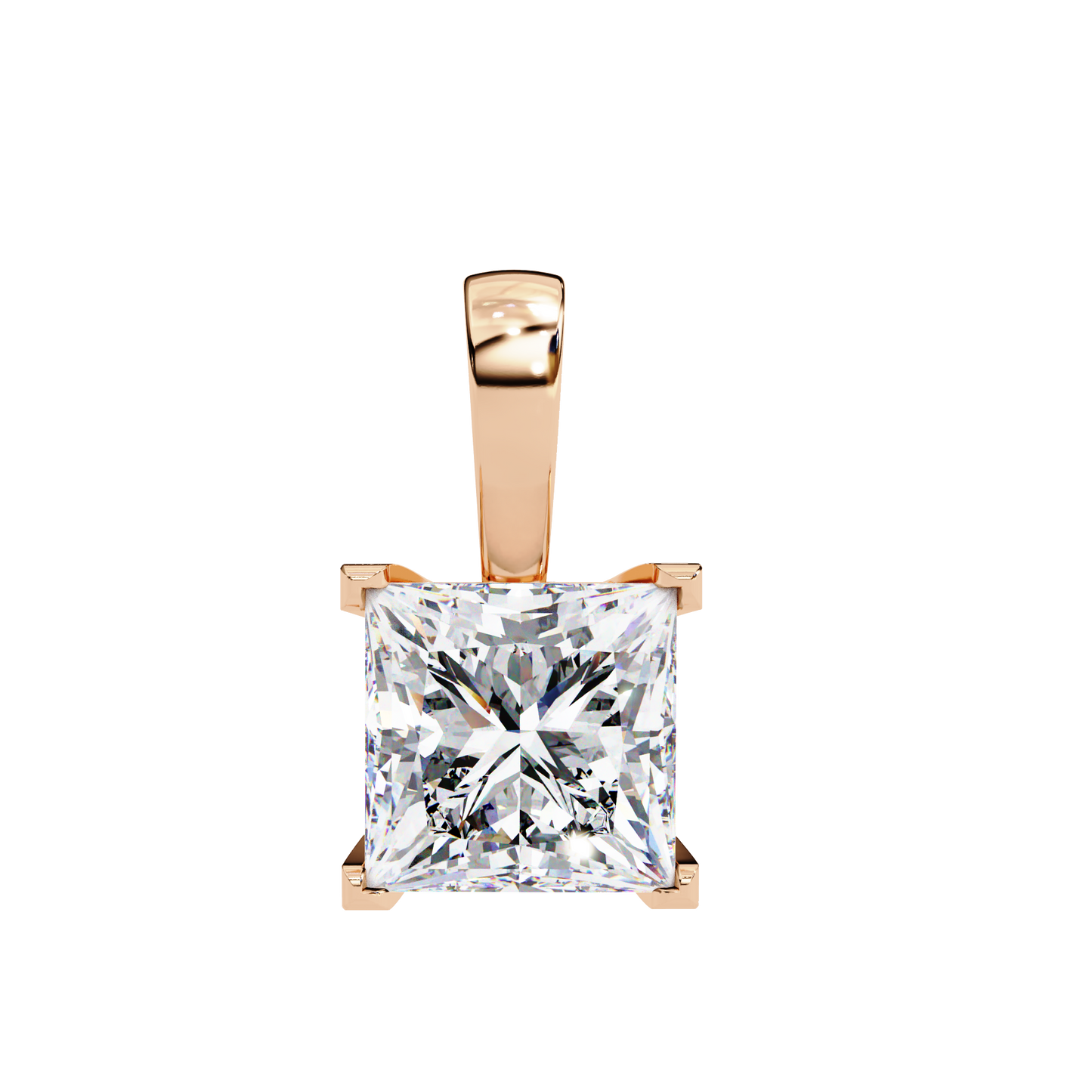 Princess Cut Diamond Solitaire Pendant
