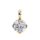 Basket Set Solitaire Necklace | Classic Round Diamond Pendant