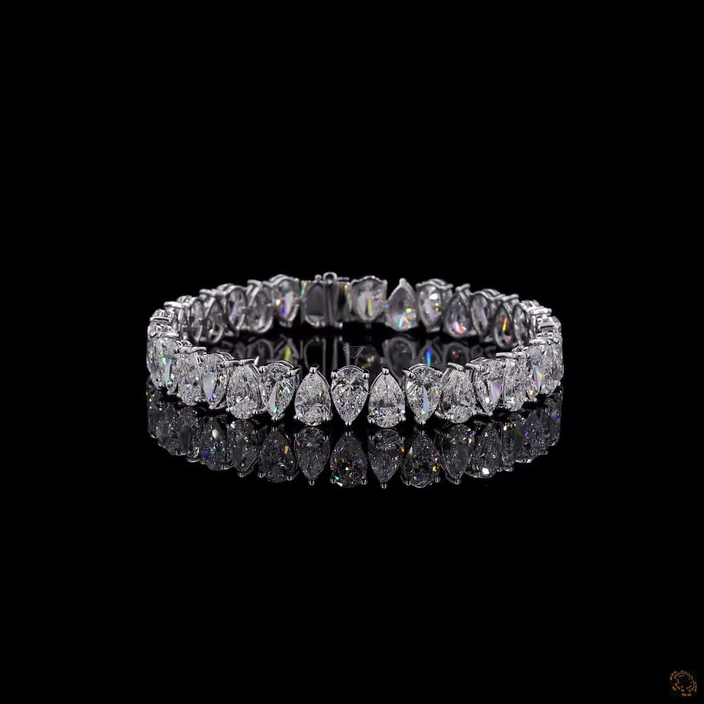 White Gold Pear Diamond Bracelet