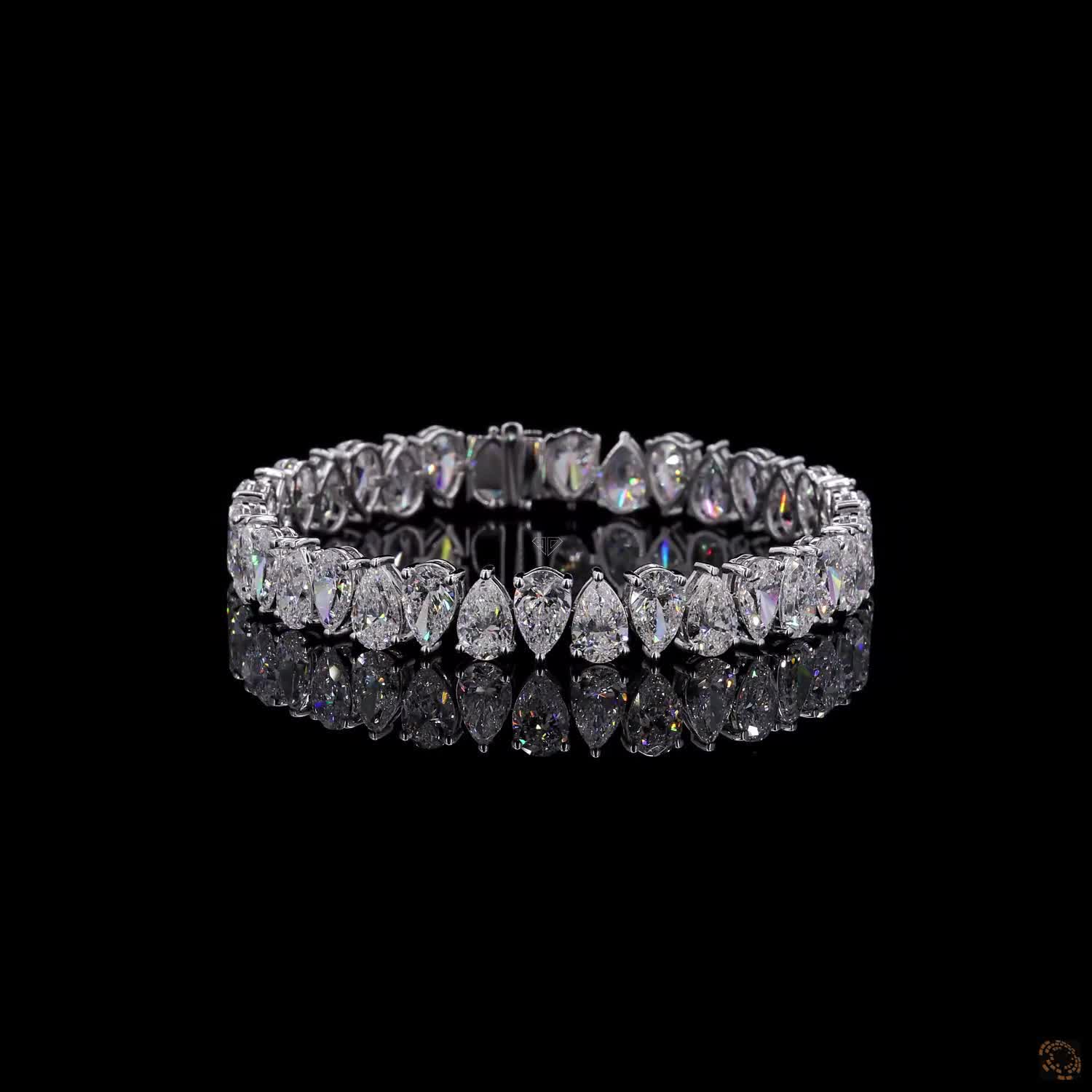 White Gold Pear Diamond Bracelet