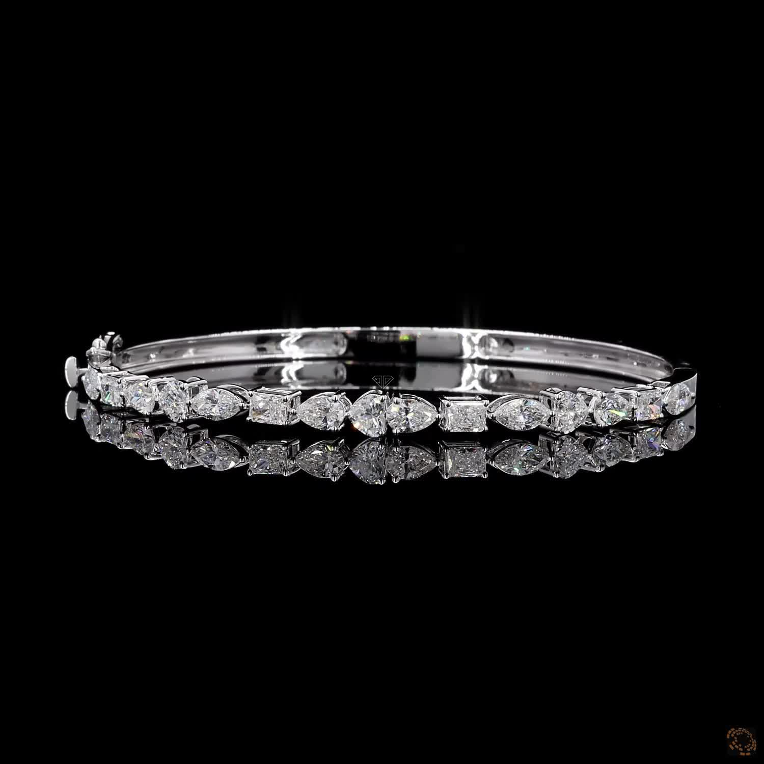 White Gold Multi-Shape Diamond Bracelet