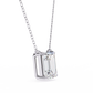 Emerald Cut Solitaire Necklace | Minimalist Bezel Set Pendant