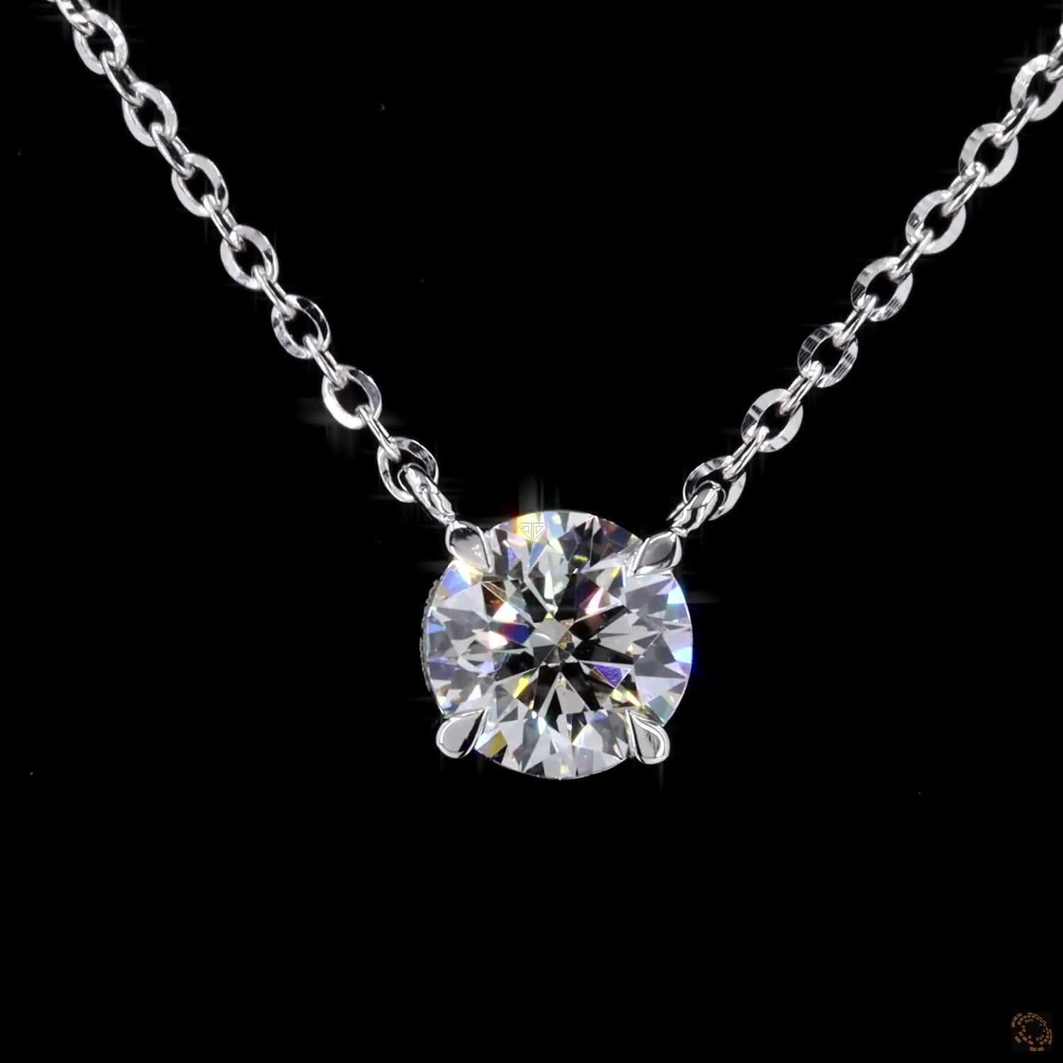 White Gold Round Diamond Pendant
