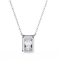 Emerald Cut Solitaire Necklace | Minimalist Bezel Set Pendant