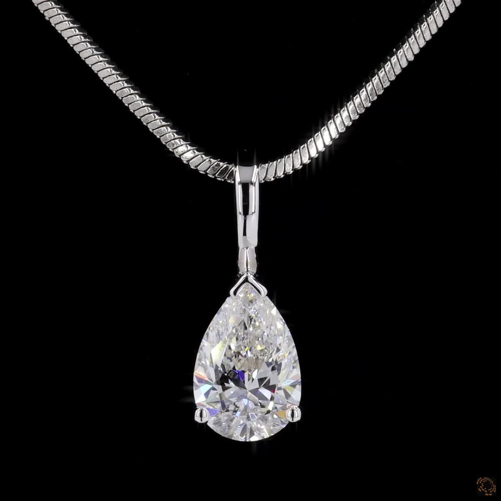 White Gold Pear Diamond Pendant
