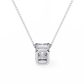 Emerald Cut Solitaire Necklace | Minimalist Bezel Set Pendant