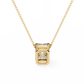 Emerald Cut Solitaire Necklace | Minimalist Bezel Set Pendant