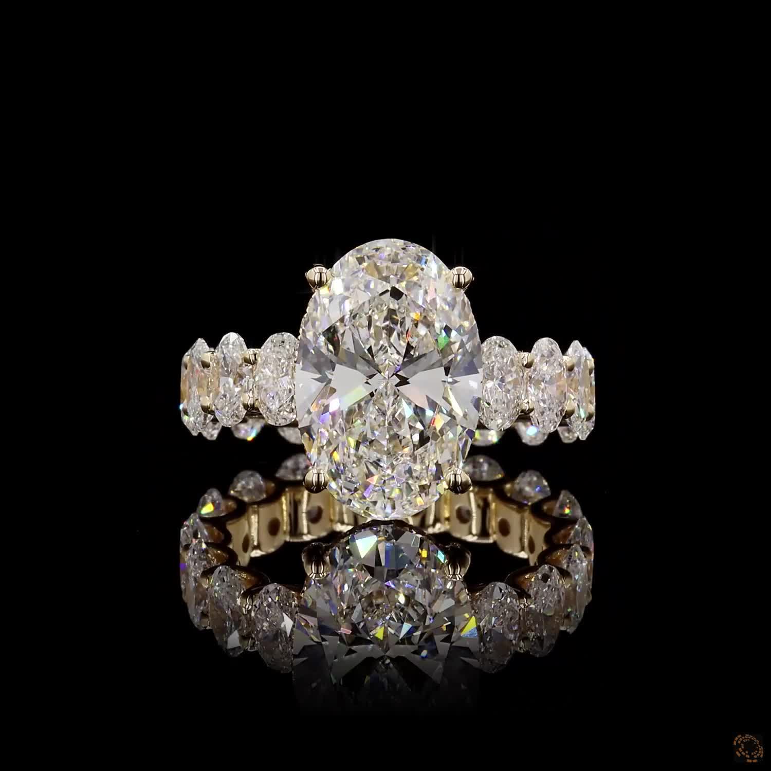 Yellow Gold Oval Diamond Ring