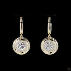 Yellow Gold Round Diamond Earrings