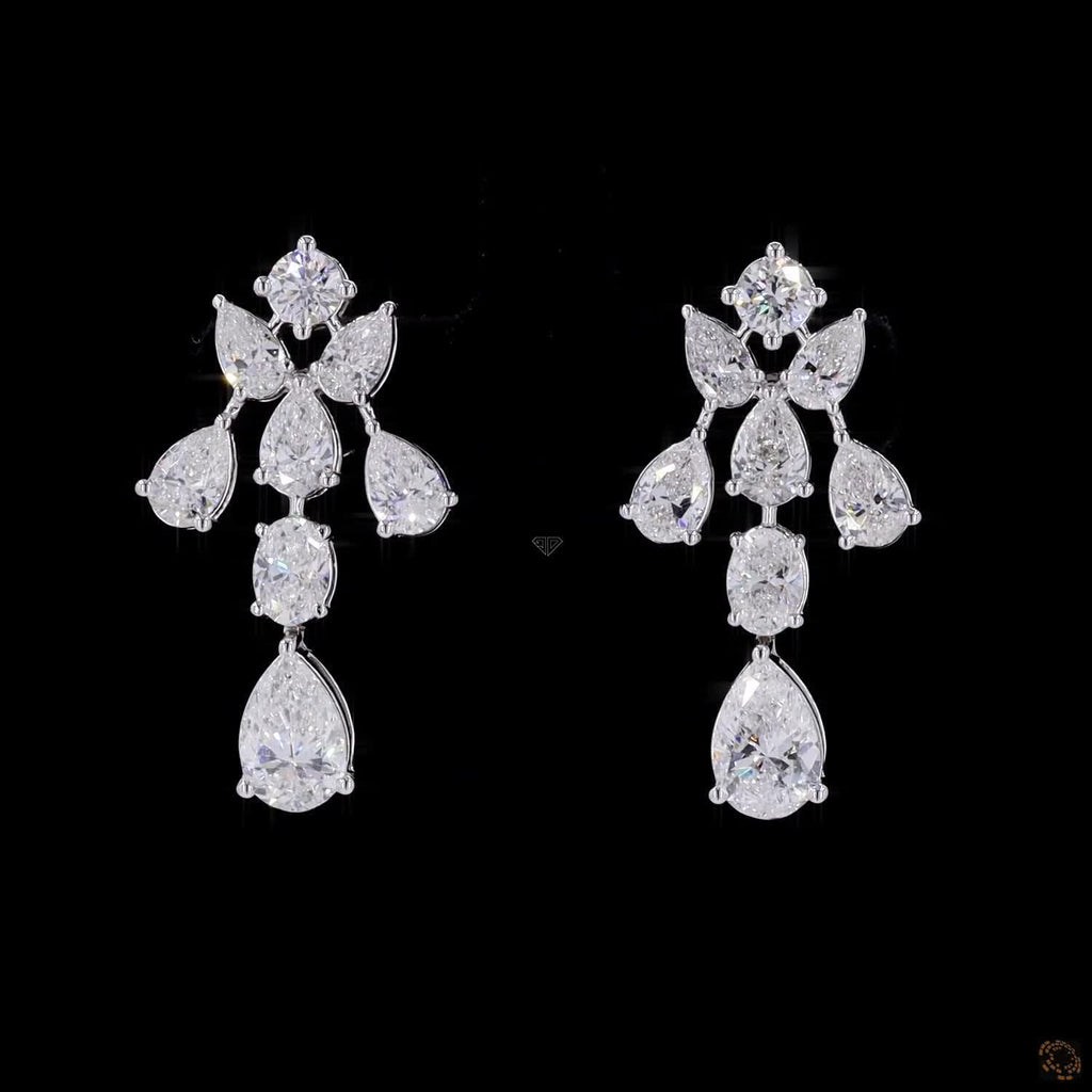 White Gold Multi-Shape Diamond Earrings