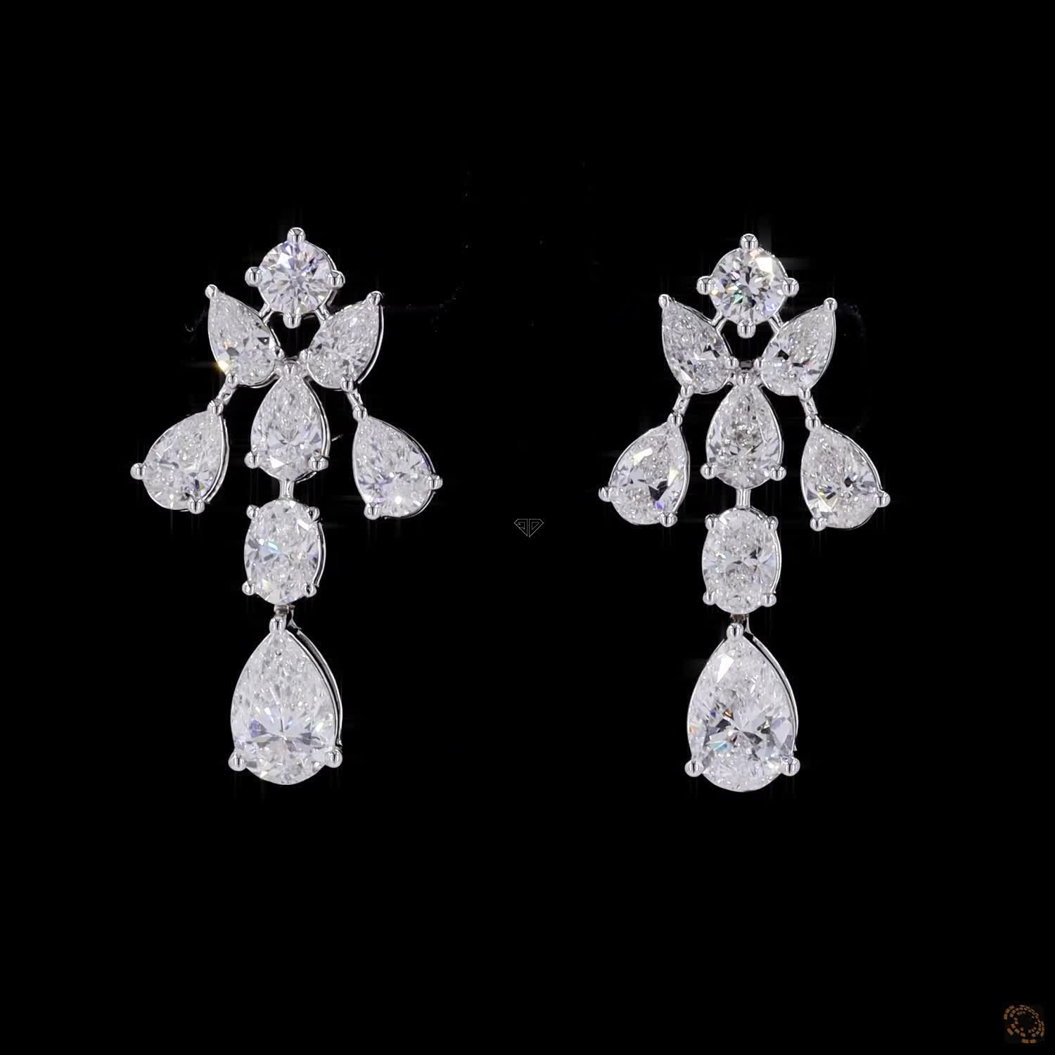 White Gold Multi-Shape Diamond Earrings
