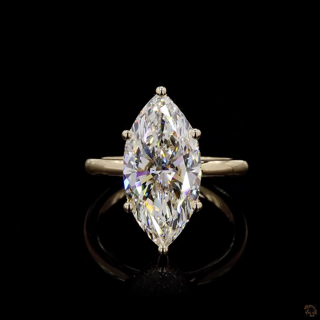 Yellow Gold Marquise Diamond Halo Ring