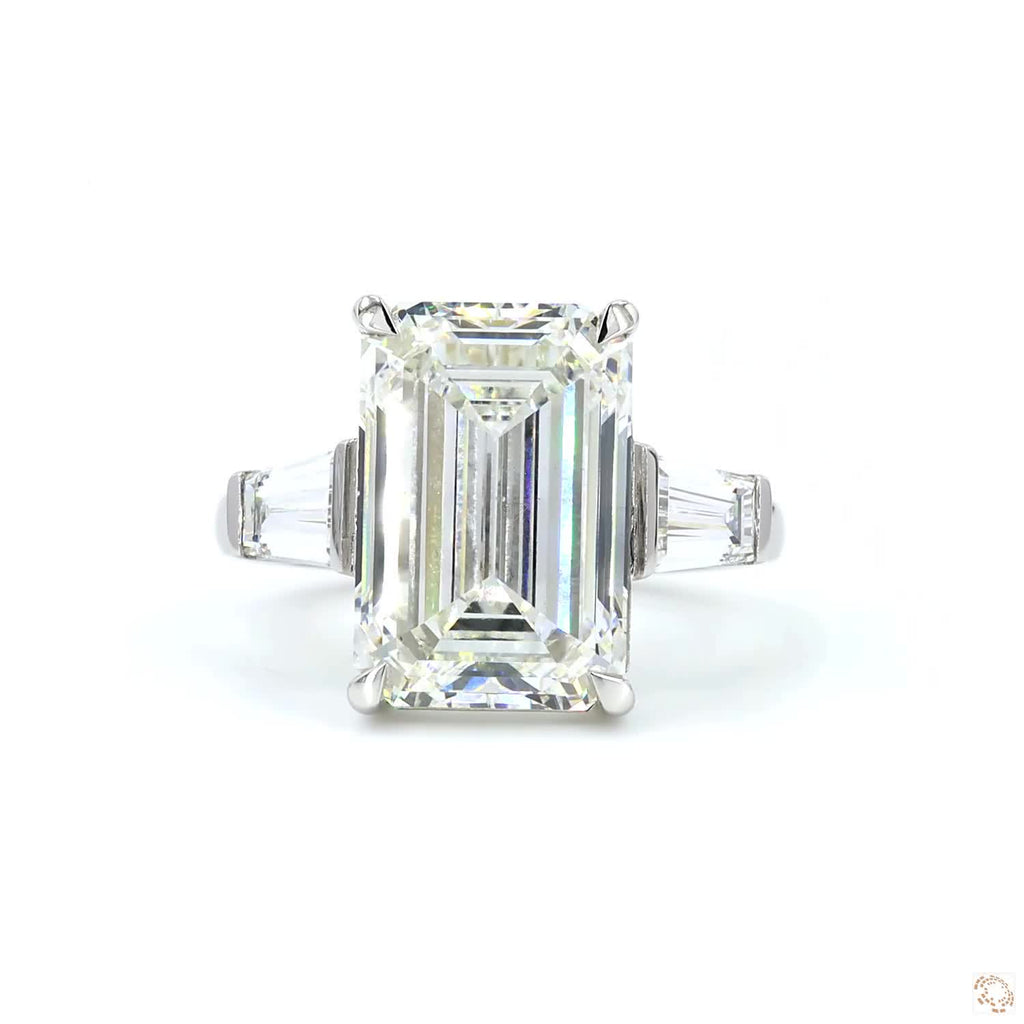 White Gold Emerald Cut Diamond Ring