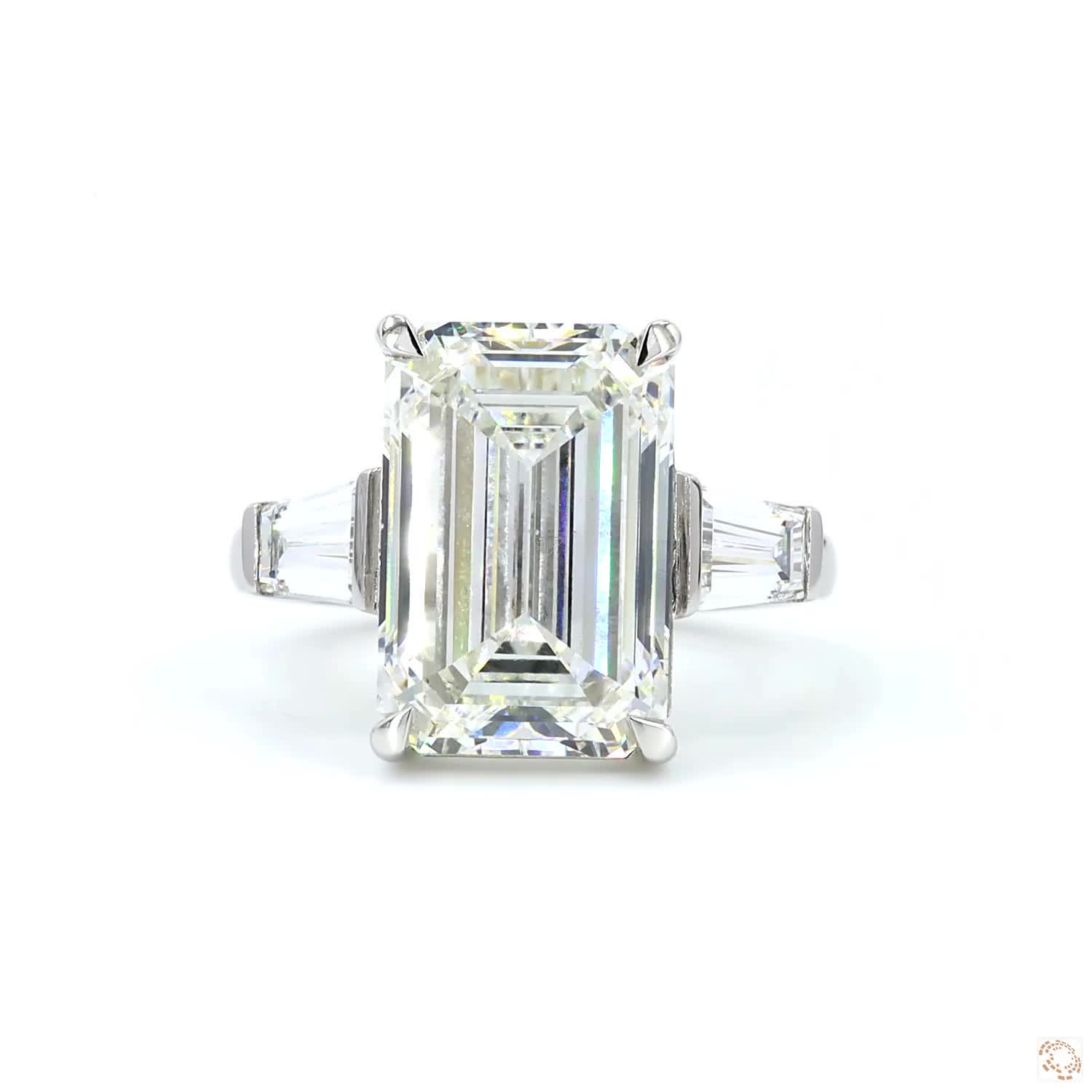 White Gold Emerald Cut Diamond Ring