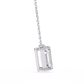 Emerald Cut Solitaire Necklace | Minimalist Bezel Set Pendant