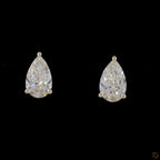 Yellow Gold Pear Diamond Stud Earrings