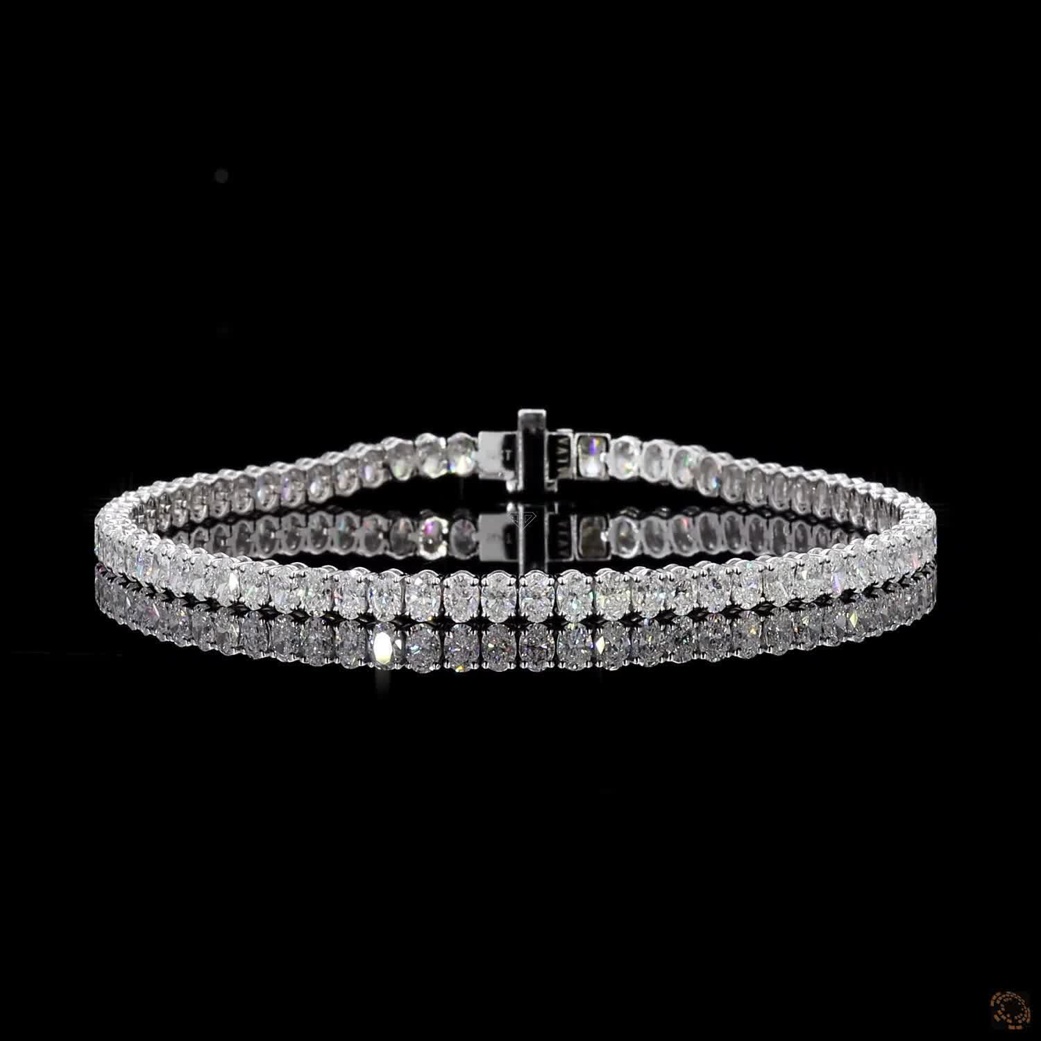 White Gold Oval Diamond Bracelet