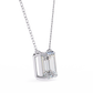 Emerald Cut Solitaire Necklace | Minimalist Bezel Set Pendant