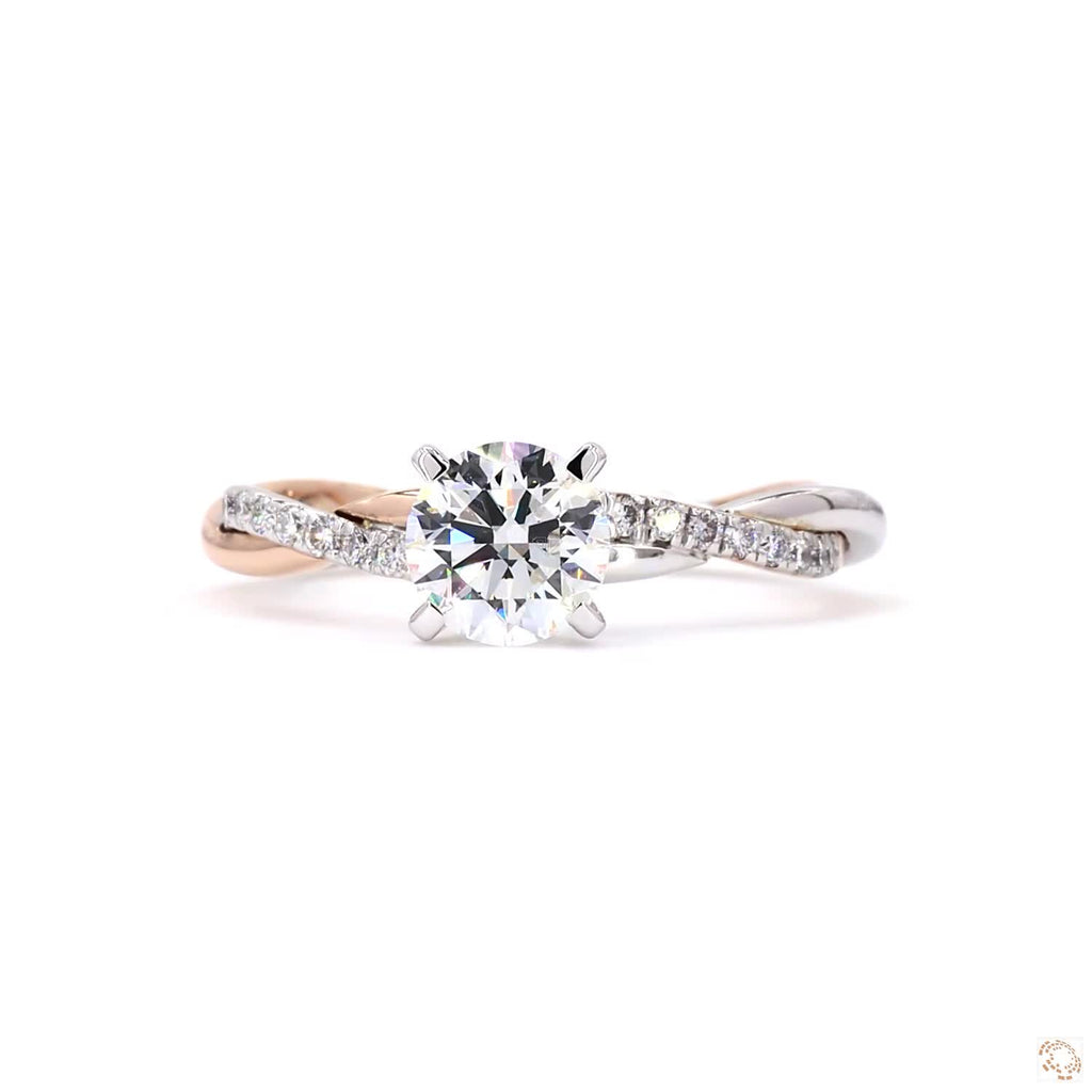 Dual Tone Round Diamond Ring