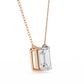 Emerald Cut Solitaire Necklace | Minimalist Bezel Set Pendant