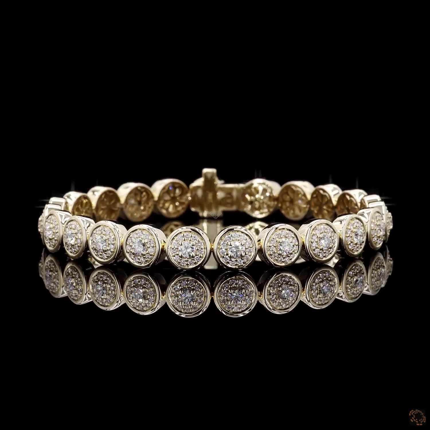 Yellow Gold Round Diamond Bracelet