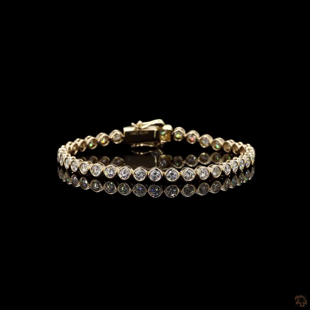Yellow Gold Round Diamond Bracelet