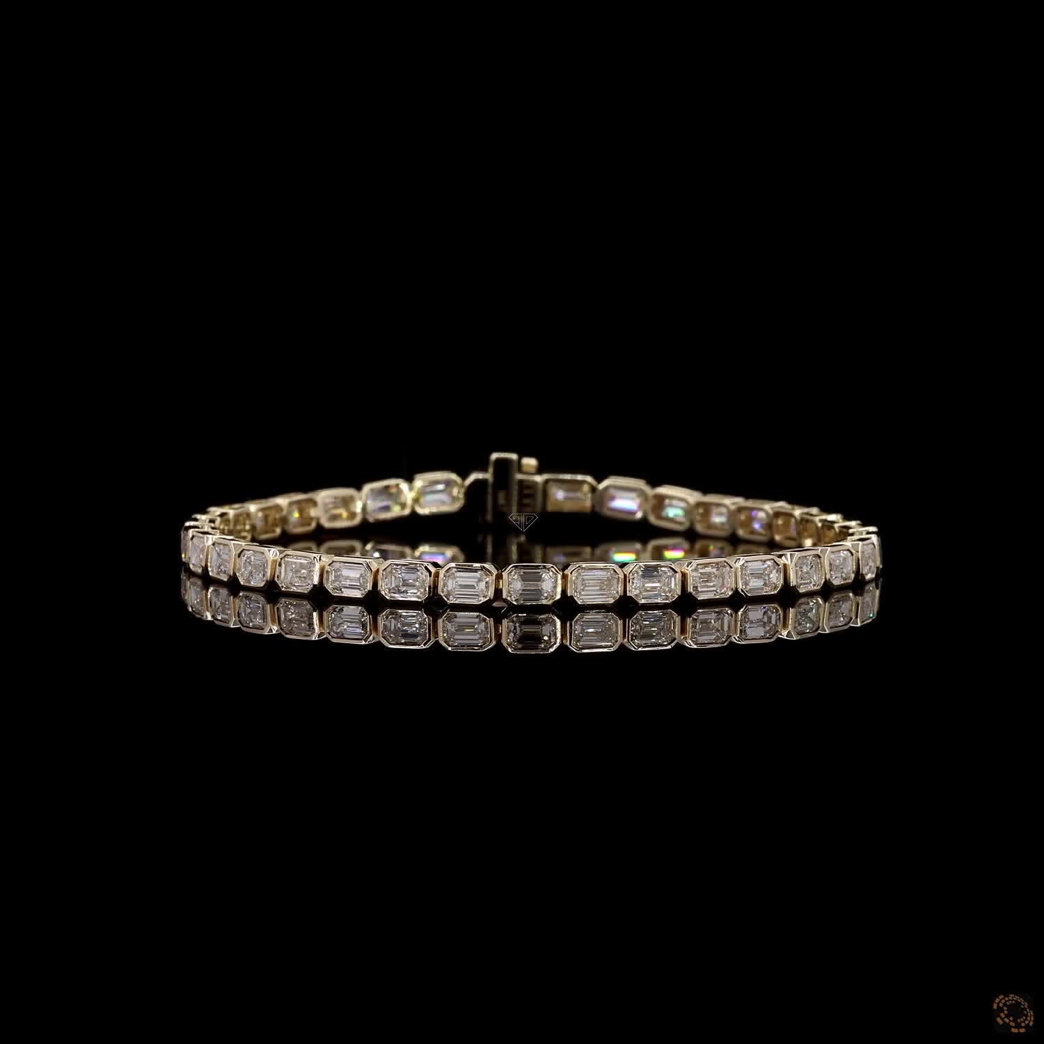 Yellow Gold Emerald Diamond Bracelet
