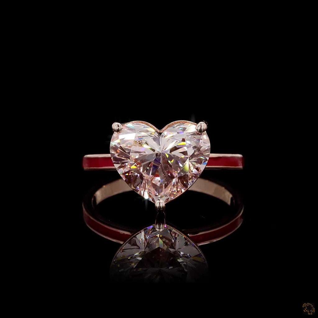 Rose Gold Heart Diamond Ring