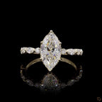 Yellow Gold Marquise Diamond Halo Ring