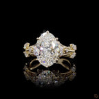 Yellow Gold Oval Diamond Luxury Ring