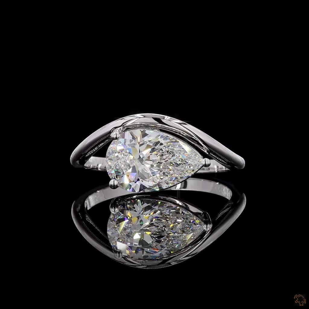 White Gold Pear Diamond Ring