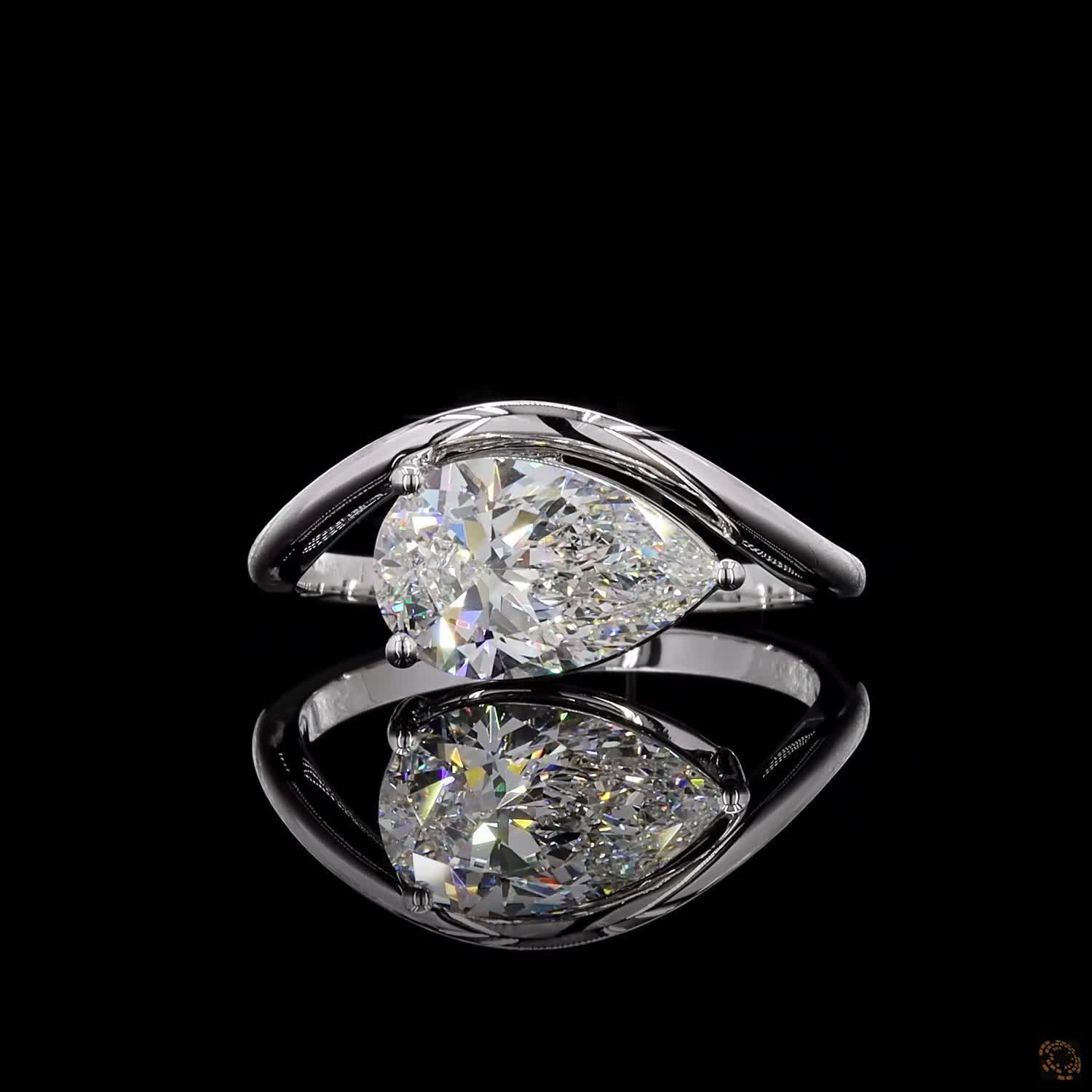 White Gold Pear Diamond Ring