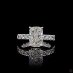 White Gold Cushion Diamond Halo Ring