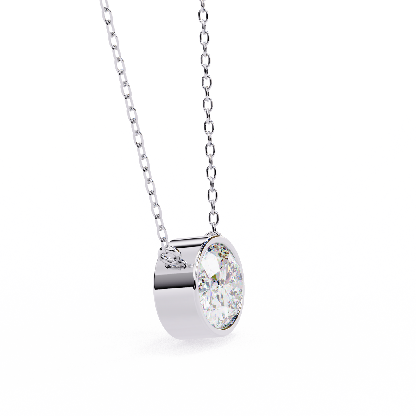 Sideways Oval Bezel Set Pendent