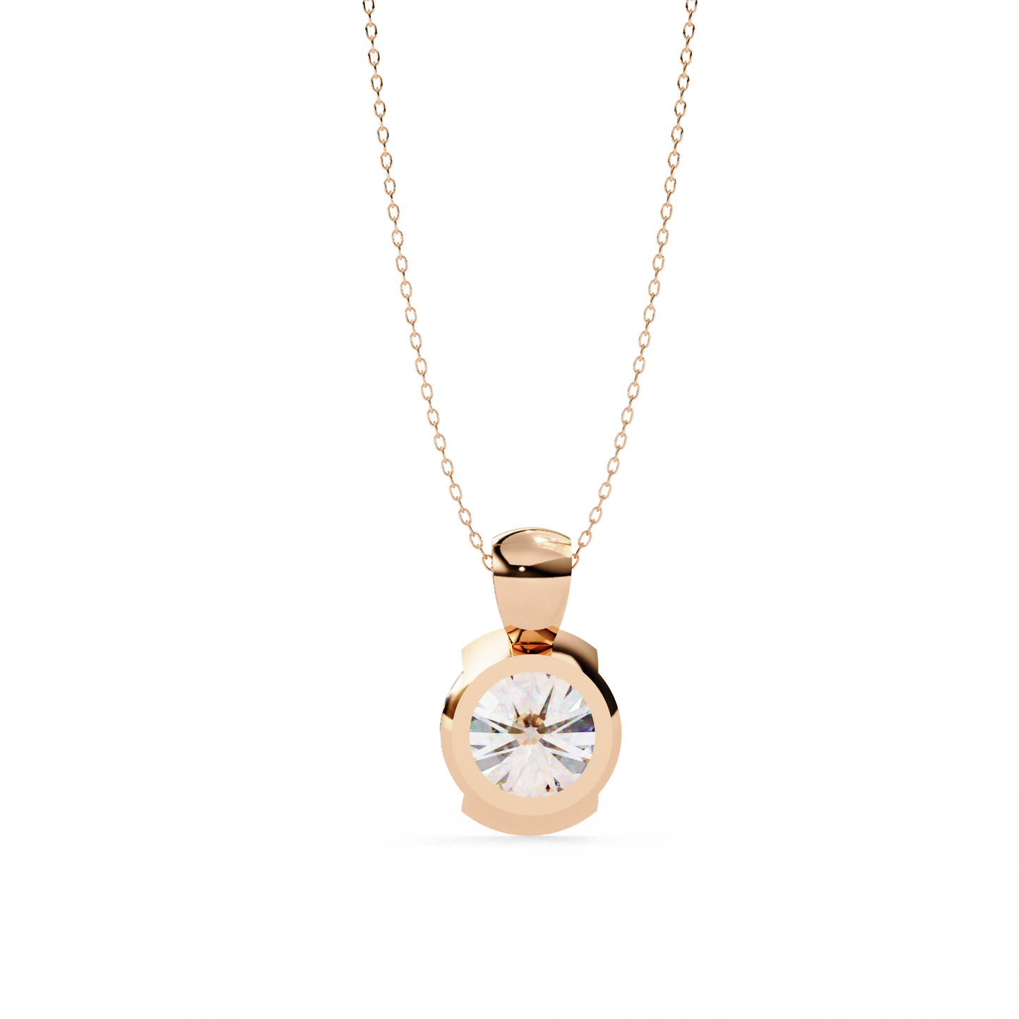 Solitaire Diamond Necklace | Classic Round Pendant for Women