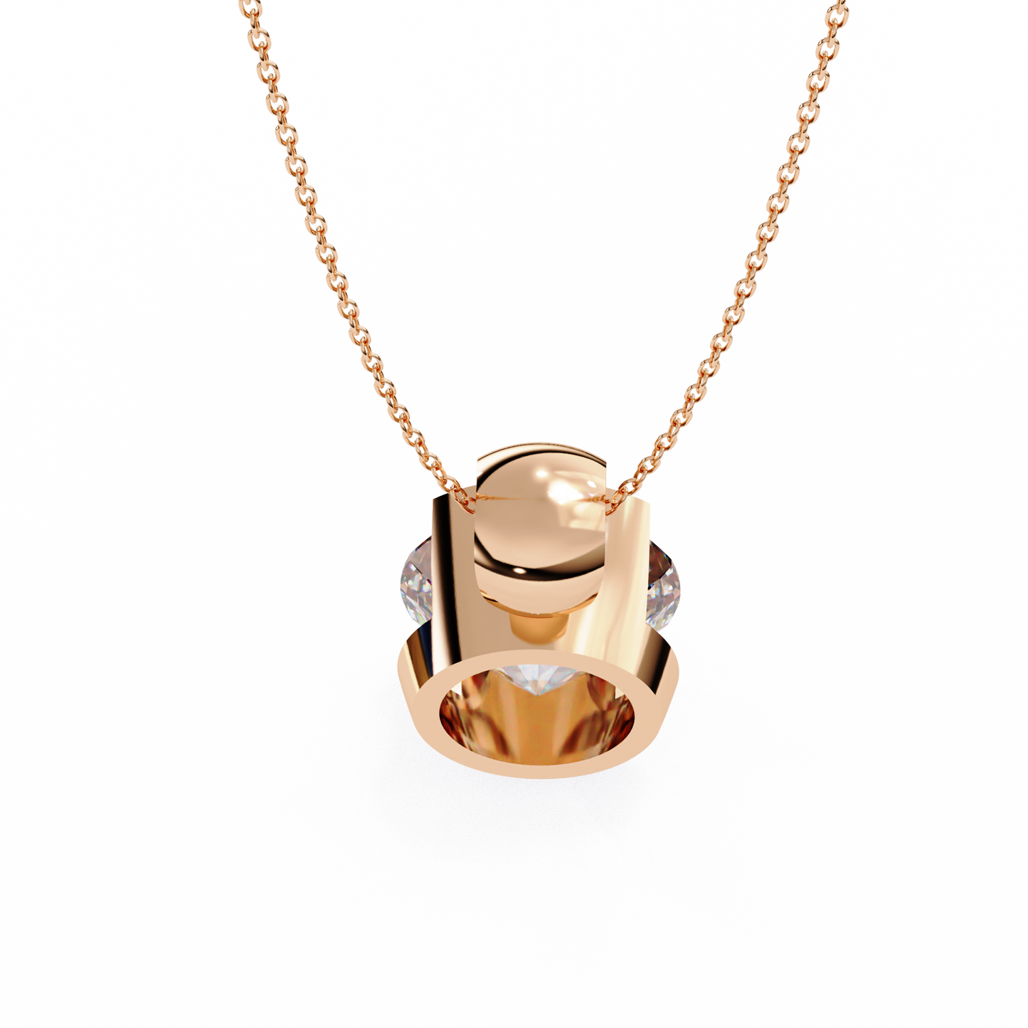 Solitaire Diamond Necklace | Classic Round Pendant for Women