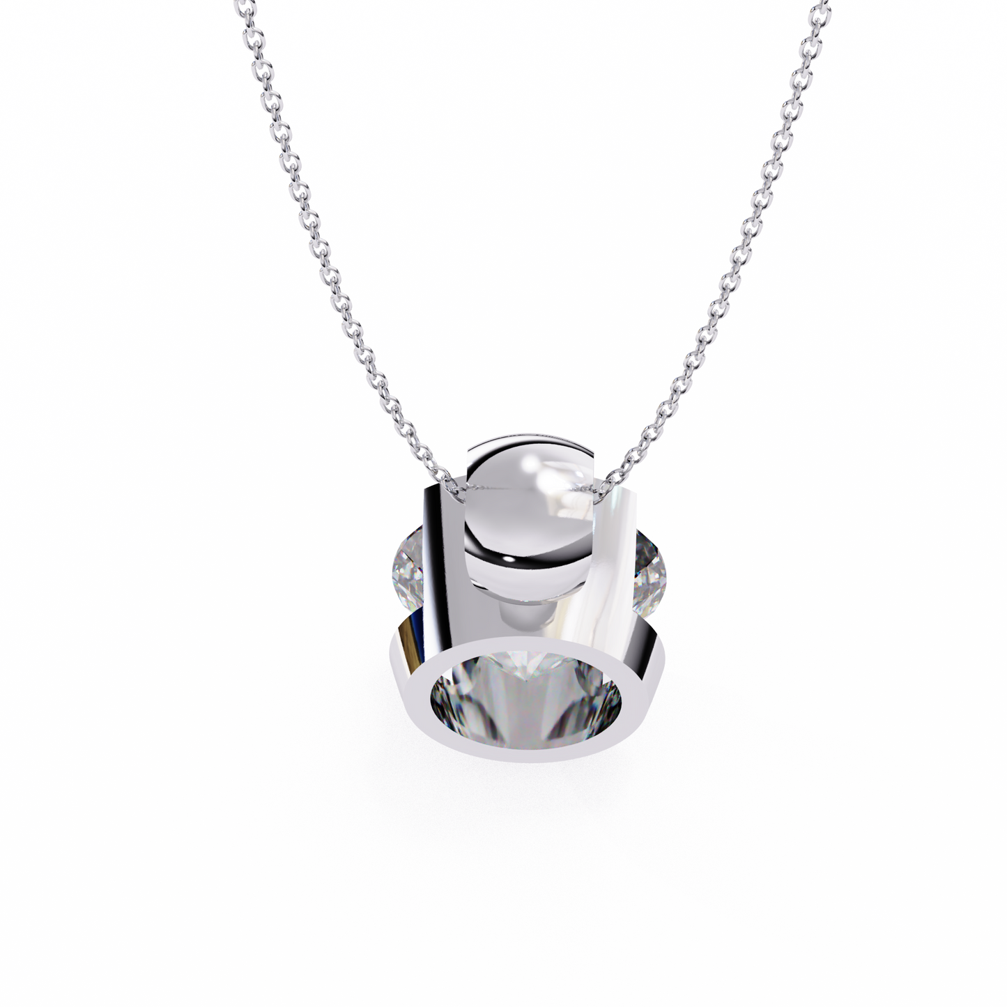 Solitaire Diamond Necklace | Classic Round Pendant for Women