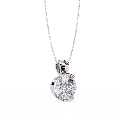 Solitaire Diamond Necklace | Classic Round Pendant for Women