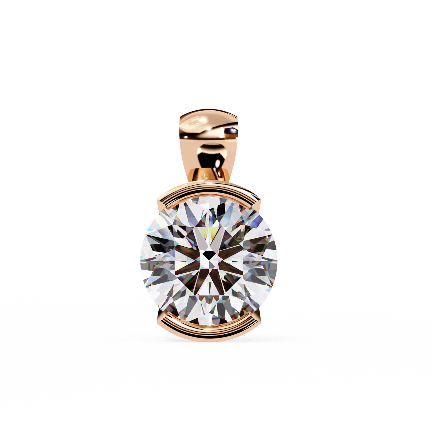 Solitaire Diamond Necklace | Classic Round Pendant for Women