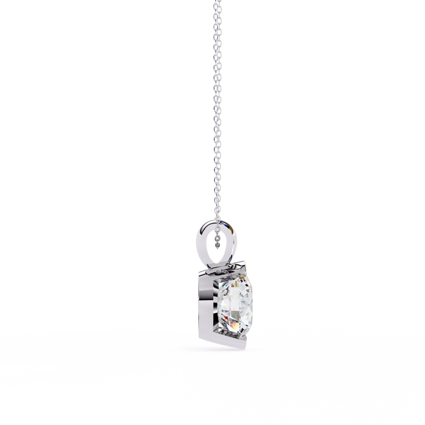 Solitaire Diamond Necklace | Classic Round Pendant for Women