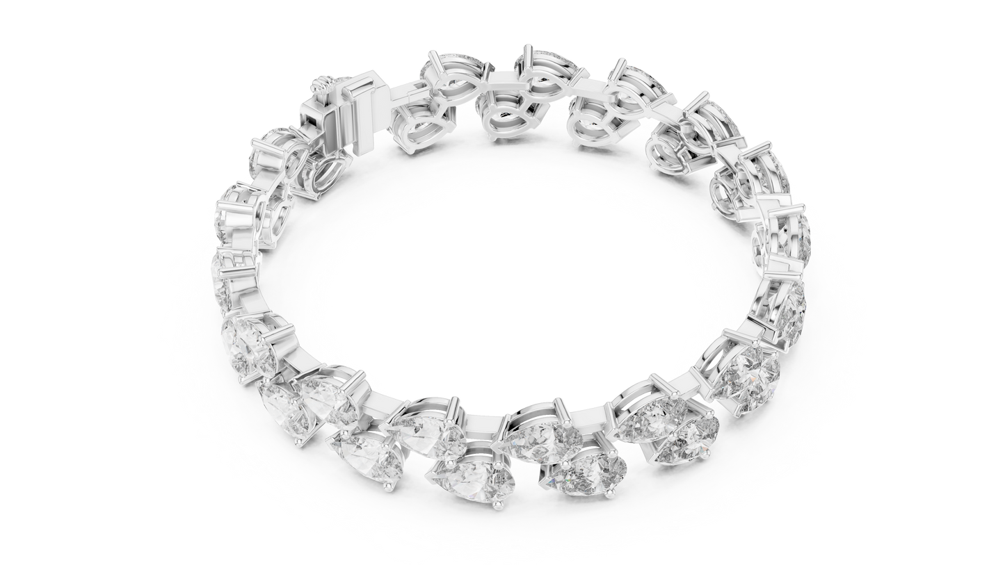 Pear Shaped Diamond Tennis Bracelet