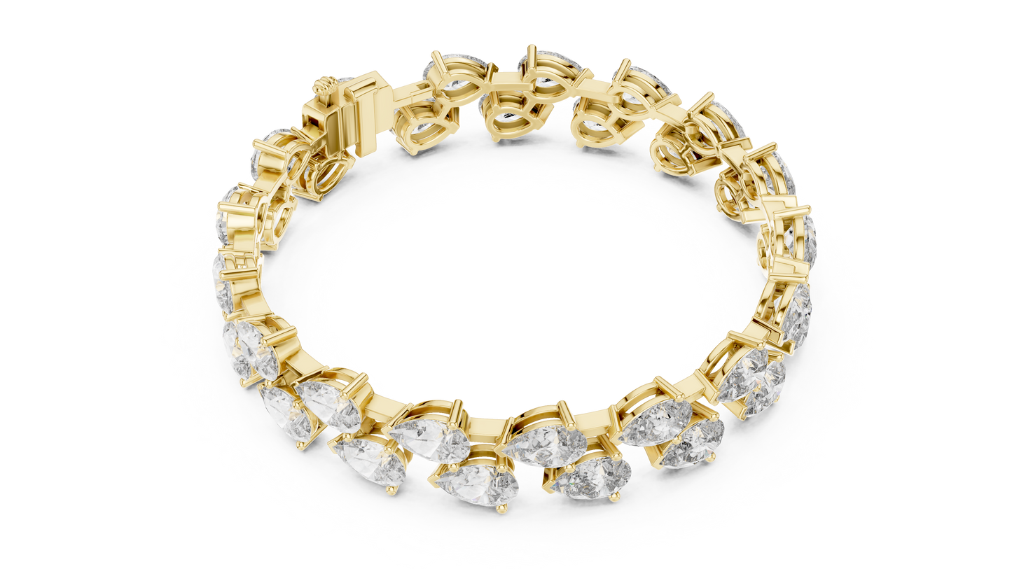 Pear Shaped Diamond Tennis Bracelet