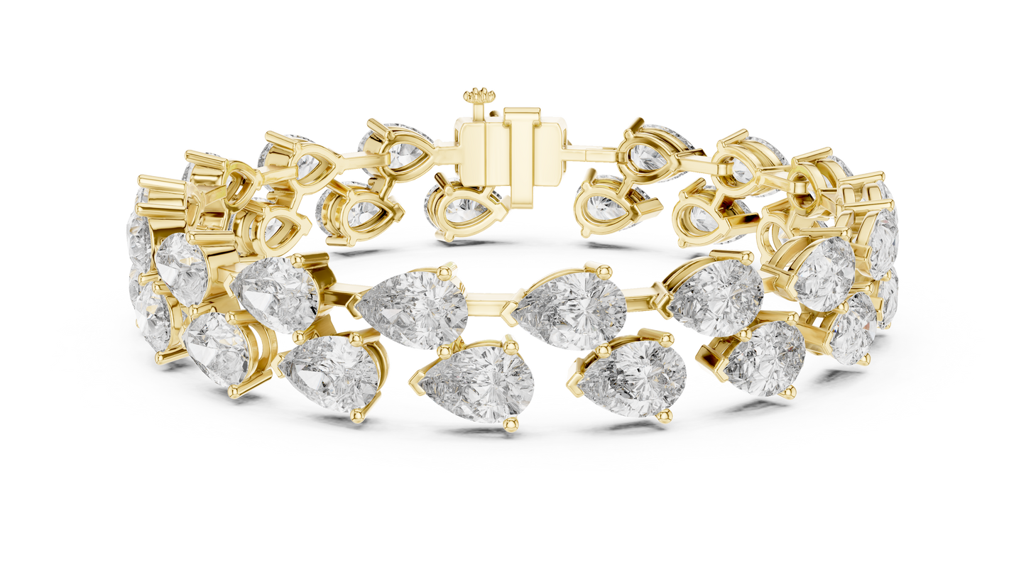 Pear Shaped Diamond Tennis Bracelet