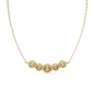 Five Stone Curved Bar Necklace | Bezel Set Diamond Necklace