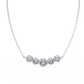 Five Stone Curved Bar Necklace | Bezel Set Diamond Necklace