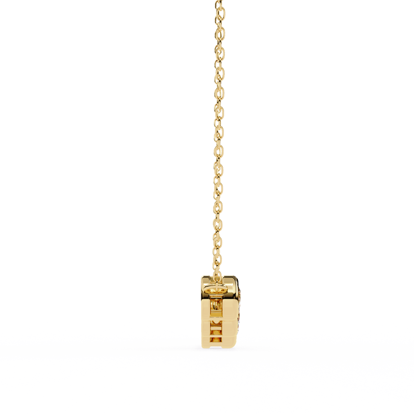 Five Stone Curved Bar Necklace | Bezel Set Diamond Necklace